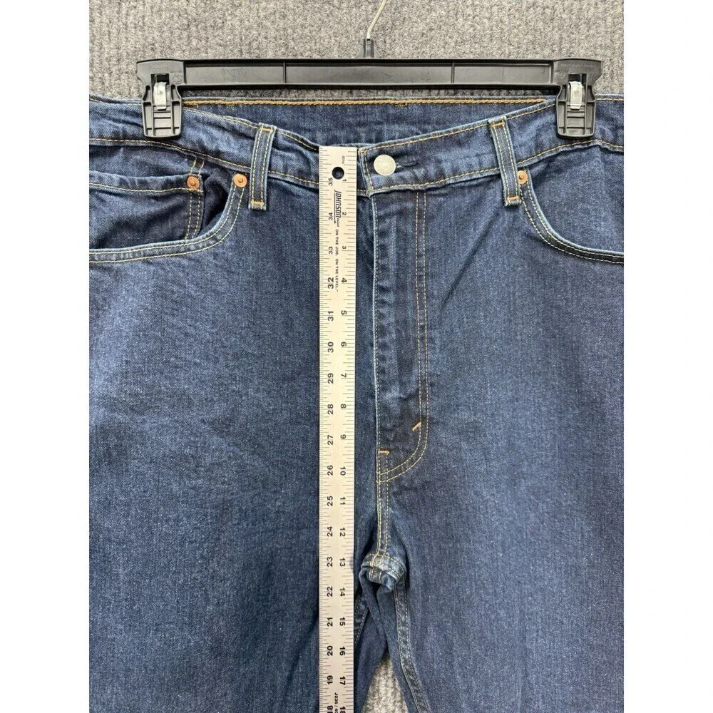 Levis 505 Jeans Mens 40x32 Blue Regular Straight Leg Denim Stretch Dark Wash